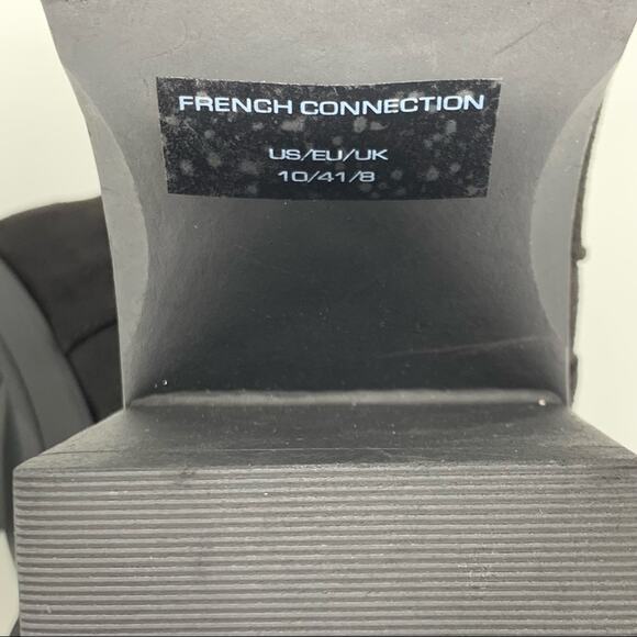 French Connection Jasmine Black Lug Sole Side Zip Ankle Booties Size 10 - Picture 3 of 10